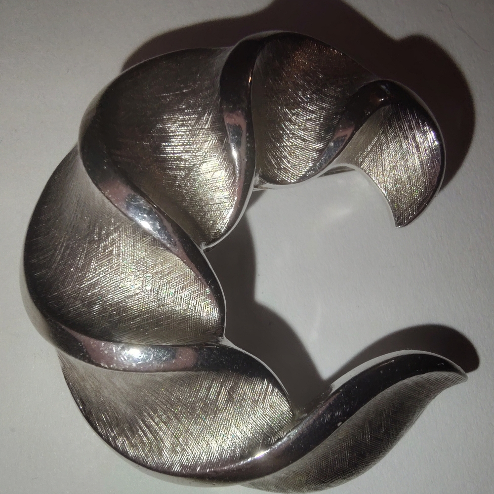Trifari Silver C Brooch